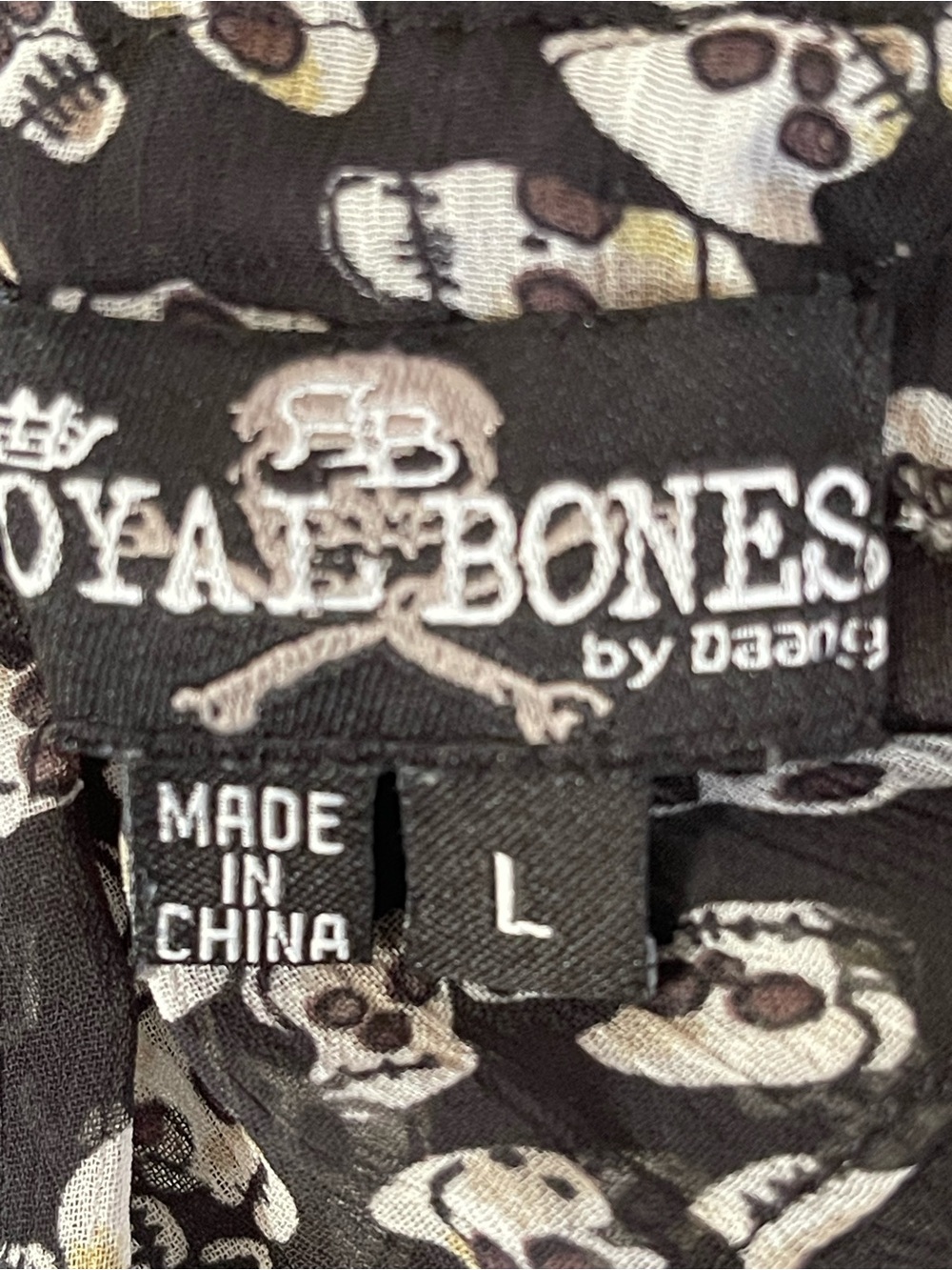 Royal Bones Black Cream Skull Print Vintage Goth Y2k Babydoll Mini Dress Daang - Picture 10 of 15